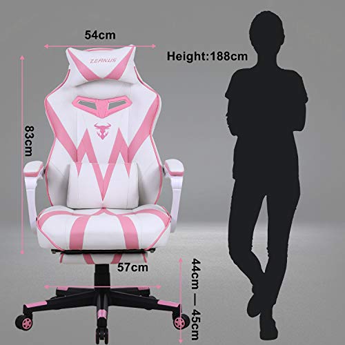 Girls Pink & White Gaming Chair | Zeanus