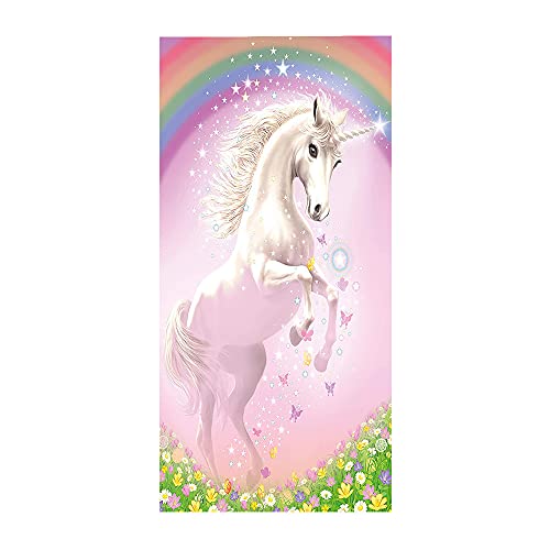 Beach Towels for Kids Girls Adults Women, Extra Large Childrens Beach Towels Microfibre XXL Unicorn Rainbow Pink Purple Animal Quick Dry Kids Bath Towels for Girls Beach Blanket (100 x 180 cm,D)