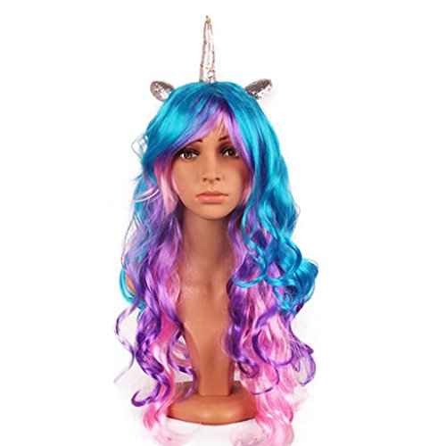 Purple Unicorn Wig With Ears and Horn