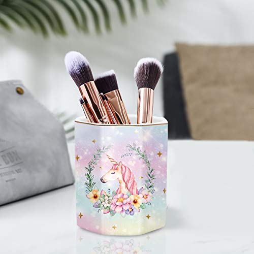 Floral Unicorn Desk Organiser | Pen Holder | Office, Classroom, Home