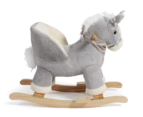 Grey Unicorn Rocker | Rocking Horse | Soft Padded Plush 