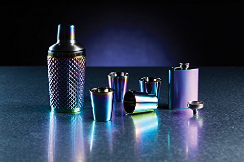 BarCraft Metallic Rainbow Iridescent  Shot Glasses, 50 ml (2 fl oz), Set of 4