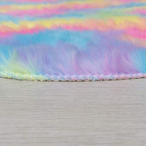 Pastel Coloured Unicorn Shaggy Rug