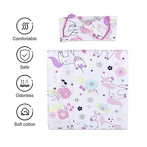 Newborn Unicorn Swaddle Blanket Set | Gift Idea 