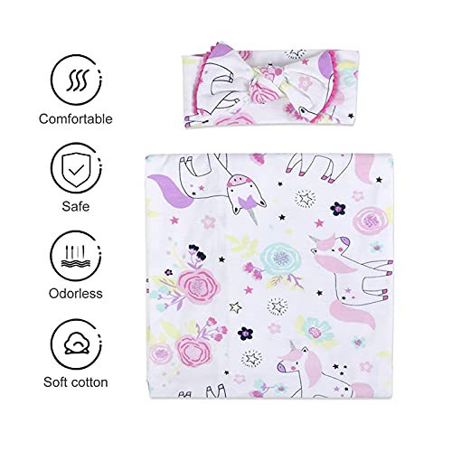 Newborn Unicorn Swaddle Blanket Set | Gift Idea