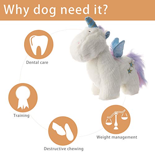 Unicorn Squeaky Dog Toy Plush 