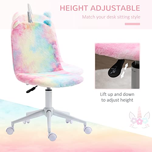 Faux Fur Unicorn Computer Chair | Pastel Colours 