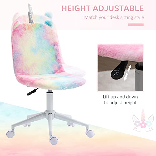 Faux Fur Unicorn Computer Chair | Pastel Colours