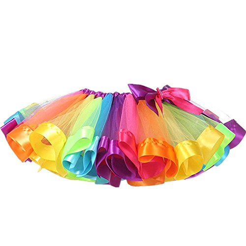 Rainbow Unicorn Tutu Skirt, Toddler Princess Dress Up Costume Set with Unicorn Headband for Party Fancy Dress