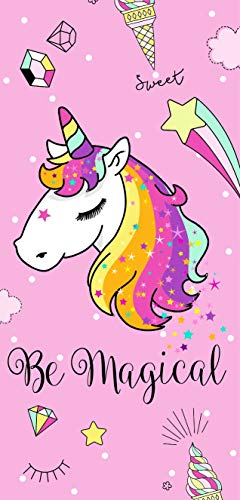 Pink Unicorn Be Magical Beach Towel