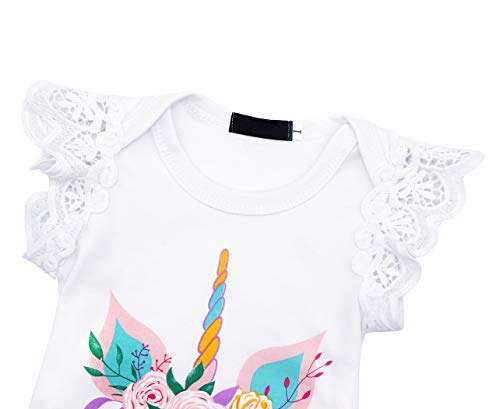 Floral Unicorn 1st Birthday Baby Girls Cake Smash Outfit | Tulle Tutu Skirt