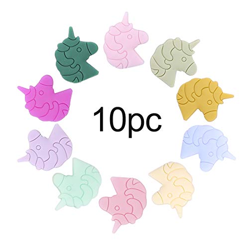 Unicorn Series DIY Silicone Beads Teether Accessories 10pc