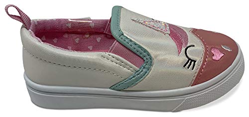 Unicorn slip on white pink girls shoe