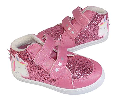 Pink Glittered Unicorn High Top Trainers