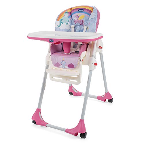 Unicorn Light Travel Highchair With Wheels - Chicco