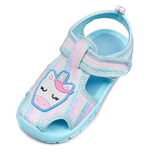 Unicorn Sandals Girls Childrens Kids (8 UK Child, numeric_8)