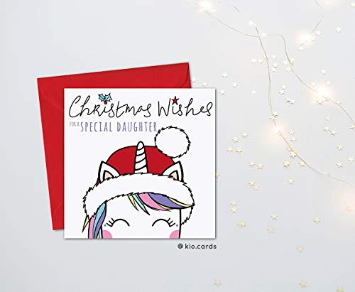 Special Daughter Unicorn Christmas Card