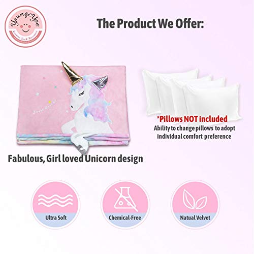 Unicorn Pillow Cover & Pillowcase | Floor Pillows Lounger | Reading, TV, Gaming