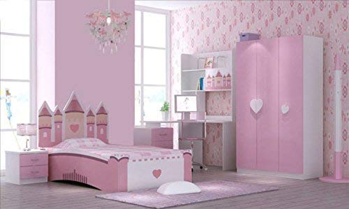 Unicorn Chandelier - Pink Purple Silver with Shiny Pendants Perfect for Children's Bedroom, Playroom