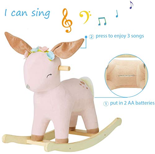 labebe | Pink Deer Unicorn | Ride On Toy For 1-3 Year Old | Pink