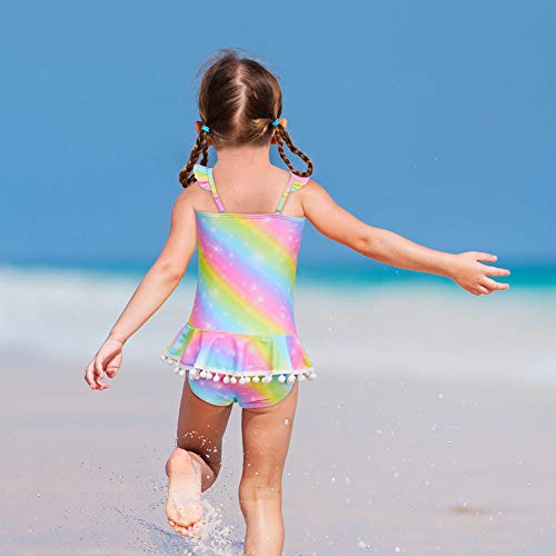 Multicoloured unicorn swimming costume kids