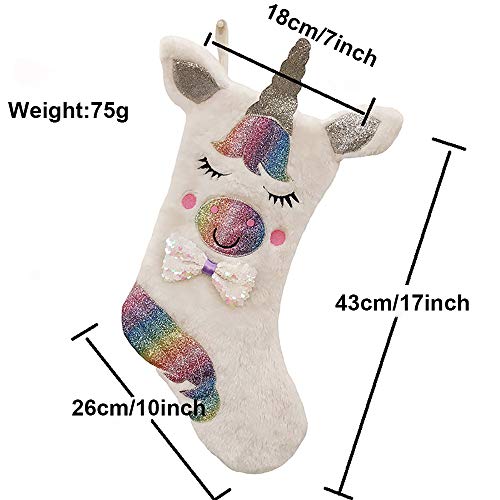 Cute Unicorn Plush Christmas Stocking | Rainbow Unicorn