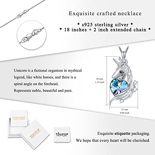 925 Sterling Silver & Purple Crystal Unicorn Necklace