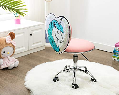 Sequined Unicorn Work Chair For Kids 