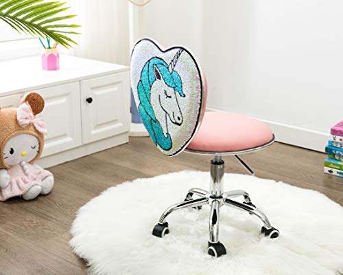 Sequined Unicorn Work Chair For Kids