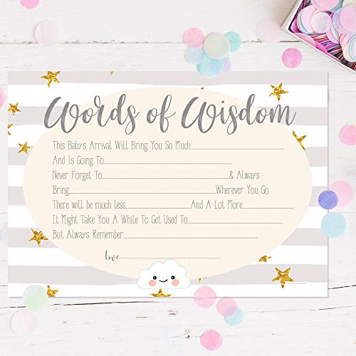 Baby Shower Game | Pack of 10 Baby Prediction & Advice Cards | Guess The Weight/Date