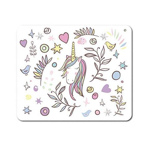 Pretty unicorn mouse mat set