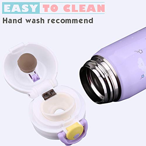 Unicorn Stainless Steel Thermos Flask | Girls | Water Bottle Cup | Lilac