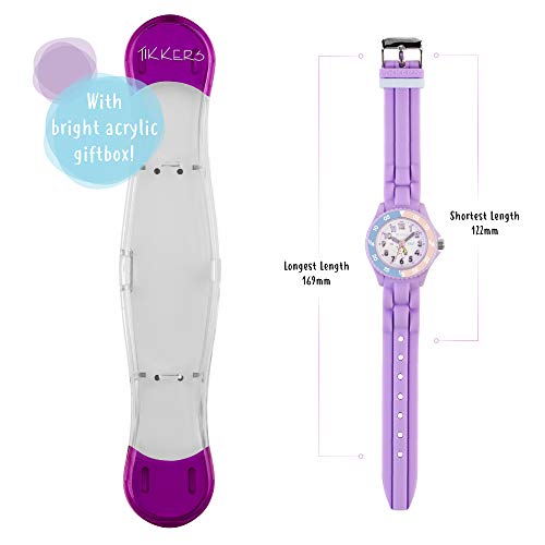 Tikkers Girls Unicorn Style - Analogue Classic Quartz Watch with Silicone Strap - Lilac