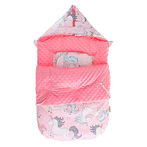 Thick Sleeping Bag/Swaddle Blanket for Stroller/ Buggy for Newborn Baby Infant - Pink Unicorn