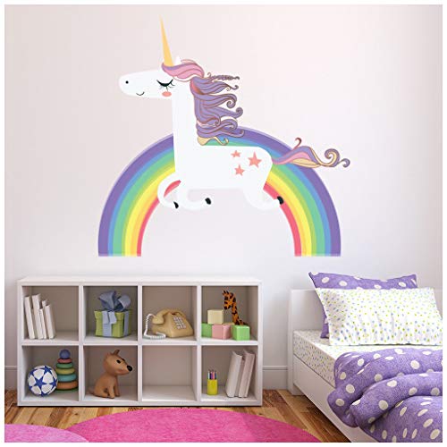 Unicorn Rainbow Wall Sticker Kids Bedroom