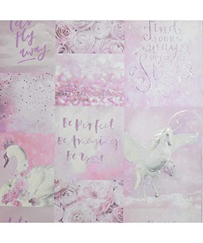Floral Unicorn Quote Wallpaper Pink