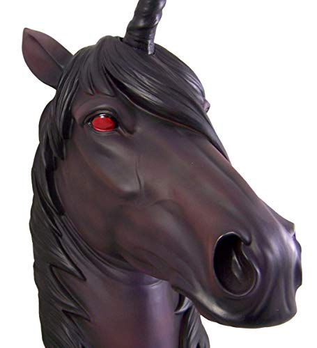 Deep Purple Gothic Evil Red Eyed Unicorn Head Wall Mount 15 3/4 Inch