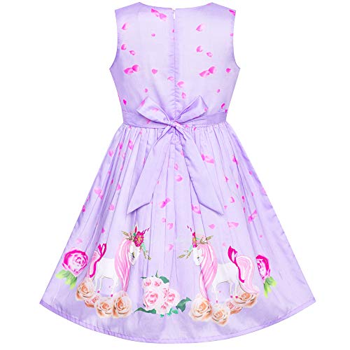 Pretty Unicorn Dress For Girls Purple