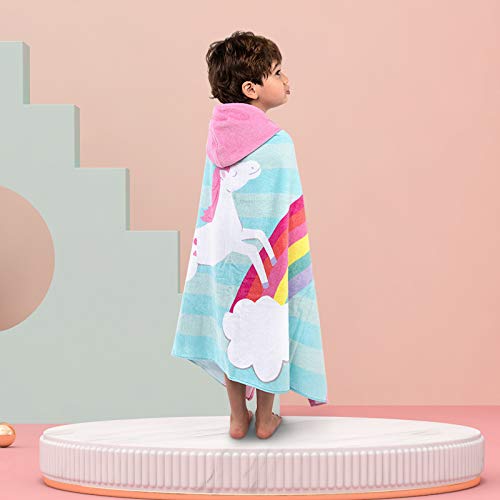 Rainbow & Unicorn Hooded Towel
