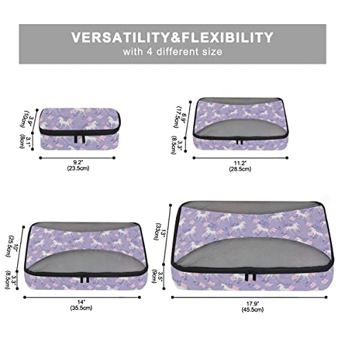 Unicorn Suitcase Travel Organisers | Lilac