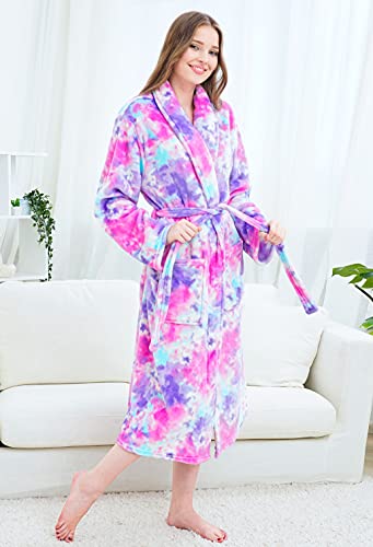 Ladies Unicorn Dressing Gown | Tie Dye Effect