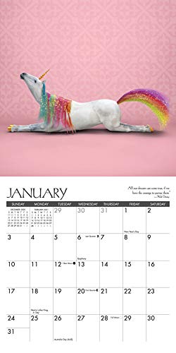 Mini Calendar Unicorn Yoga Calendar 2021