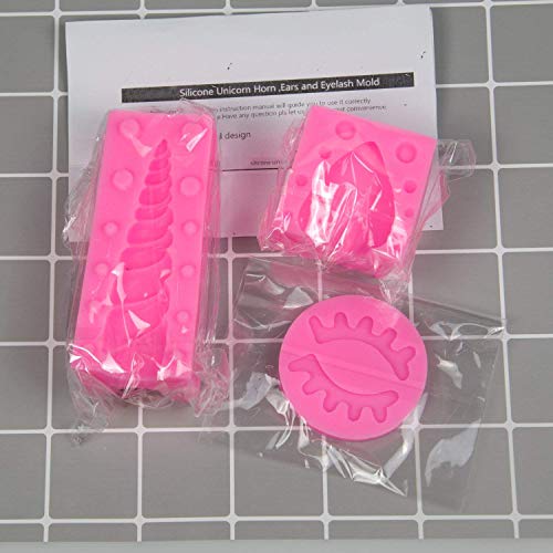 Unicorn Silicone Cake Mould | Horn, Ears & Eyes | Set Fondant Chocolates Cake Toppers (5 Sets)