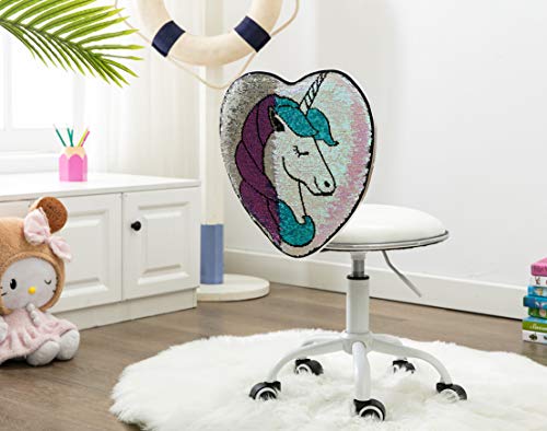Sequined Unicorn Computer Desk Chair Adjustable