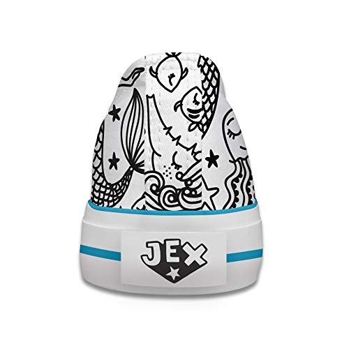 Under The Sea Pattern Unicorn Colour in Shoes White with Pens