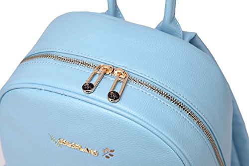 Blue unicorn backpack zip function