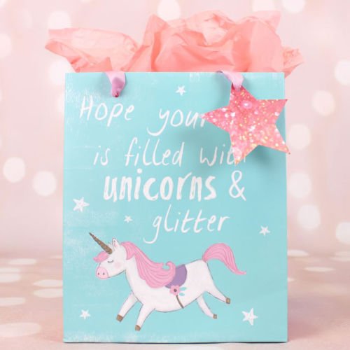Unicorn Gift Bag Turquoise 