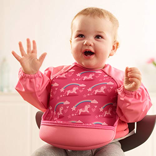 Long Sleeved Pink Unicorn Bib