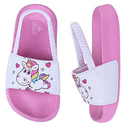 Unicorn Sliders For Girls | Pink & White 