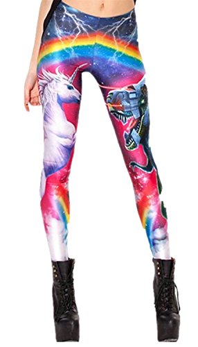 Women's Yoga Leggings | Fitness Tights | 8/10 / 12 | Rainbow Unicorn